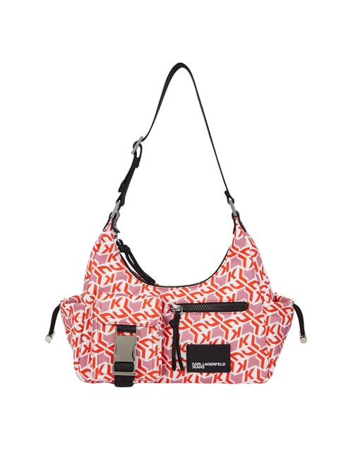 Borsetta rossa in poliammide intrecciata Karl Lagerfeld jeans | A2W302231OX